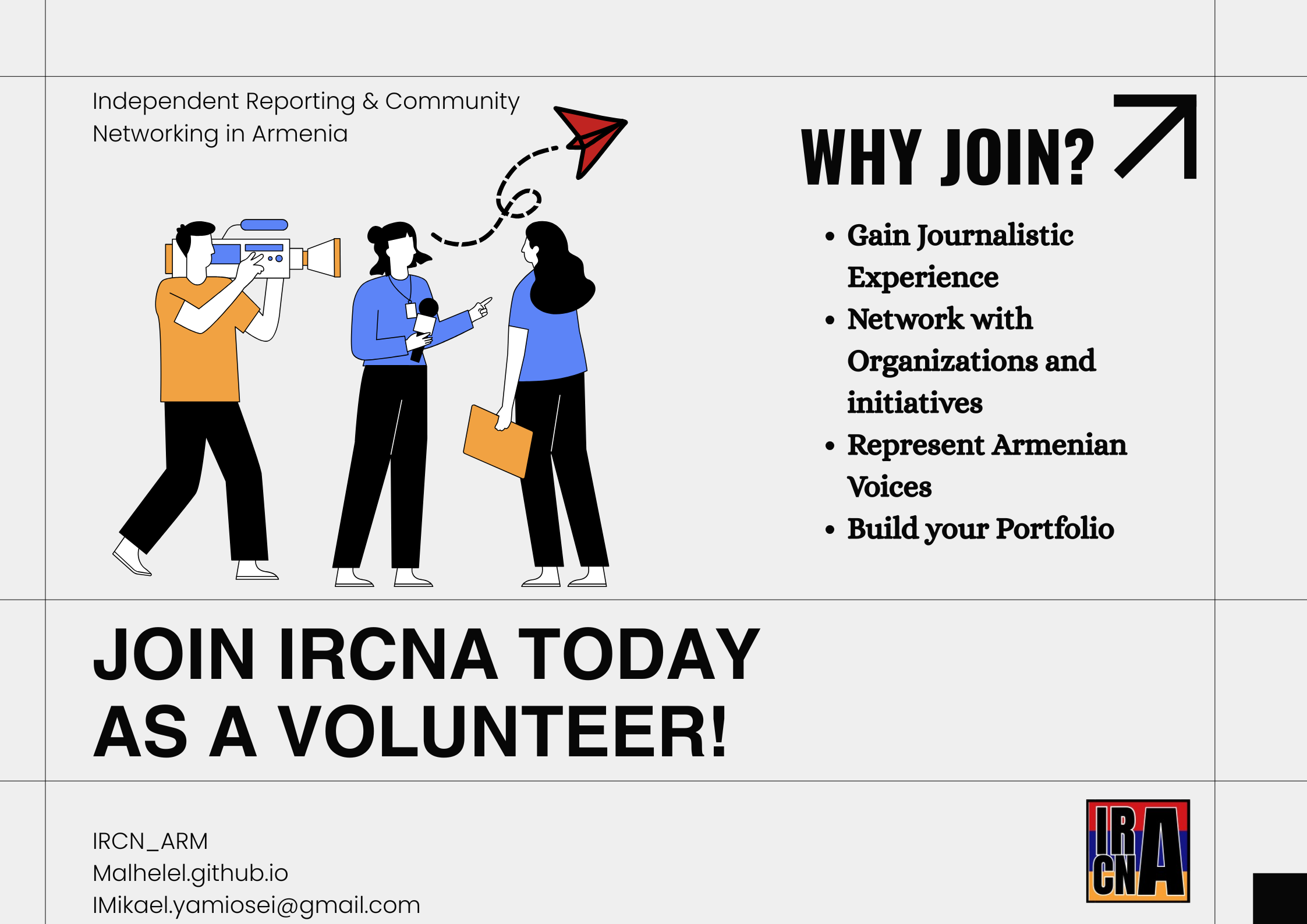 Join IRCNA as a Volunteer Journalist